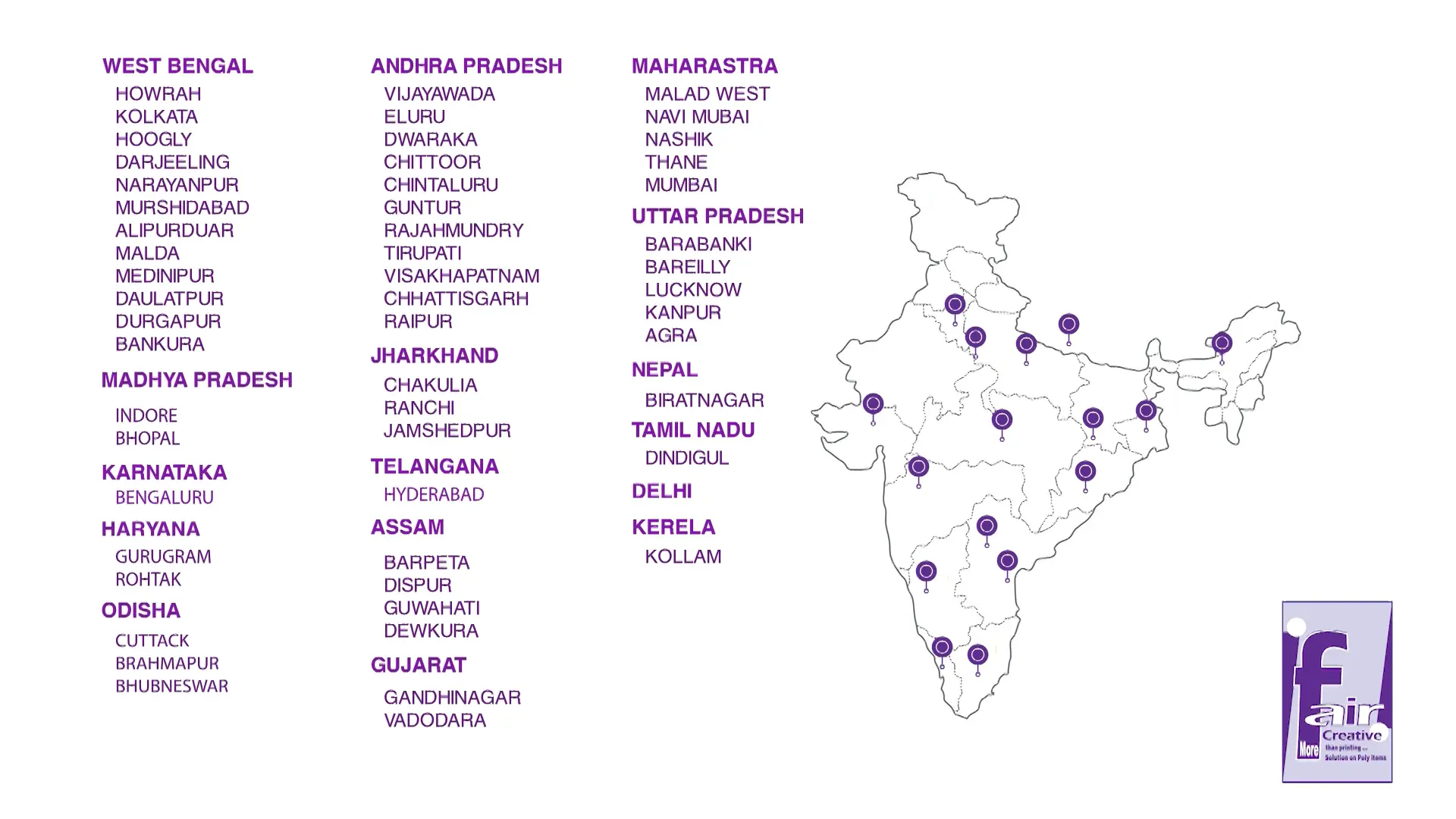 map that can help locating Fair Creative